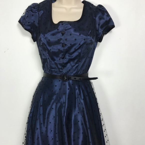 STOP STARING True Blue Dress NWT Swing Rockabilly - Picture 2 of 7